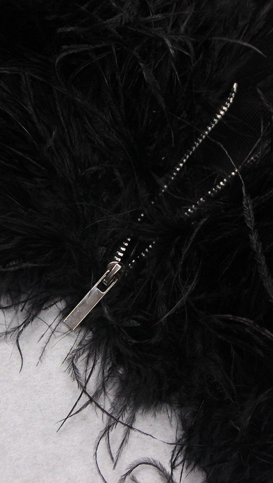 FEATHER SEQUIN TWO PIECE SET IN BLACK