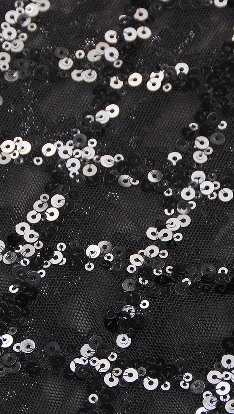 FEATHER SEQUIN TWO PIECE SET IN BLACK