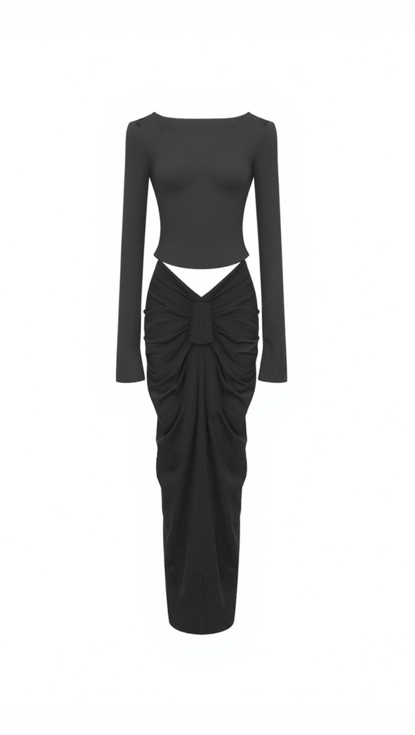 AIIZIE ARUNA LONG SLEEVE RUCHED SKIRT SET - product image