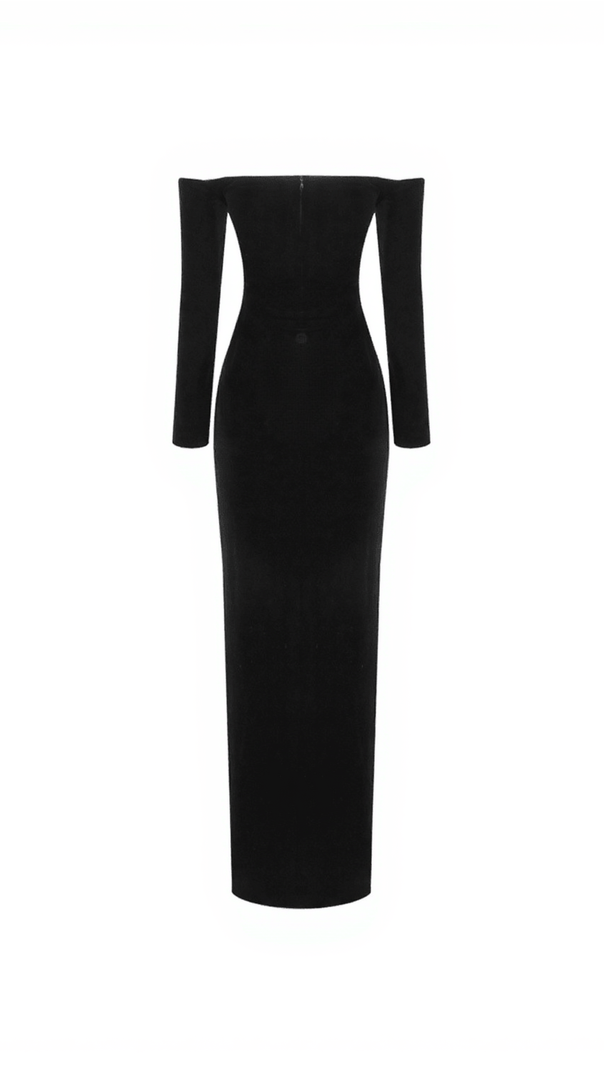 AIIZIE TAL OFF SHOULDER LACE VELVET DRESS - product image