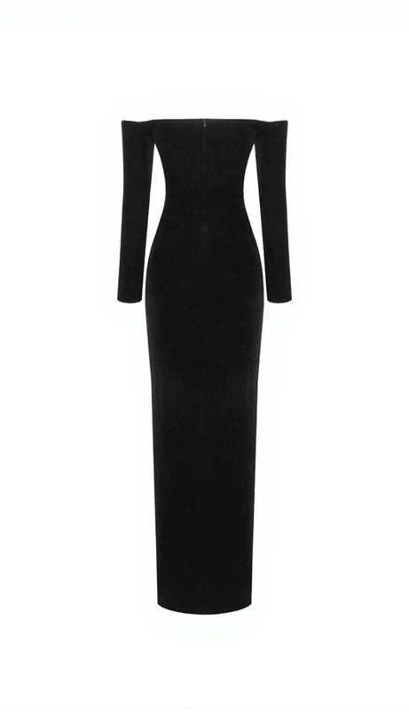 ABITO IN VELLUTO DI PIZZO CON SPALLE SCOPERTE TAL