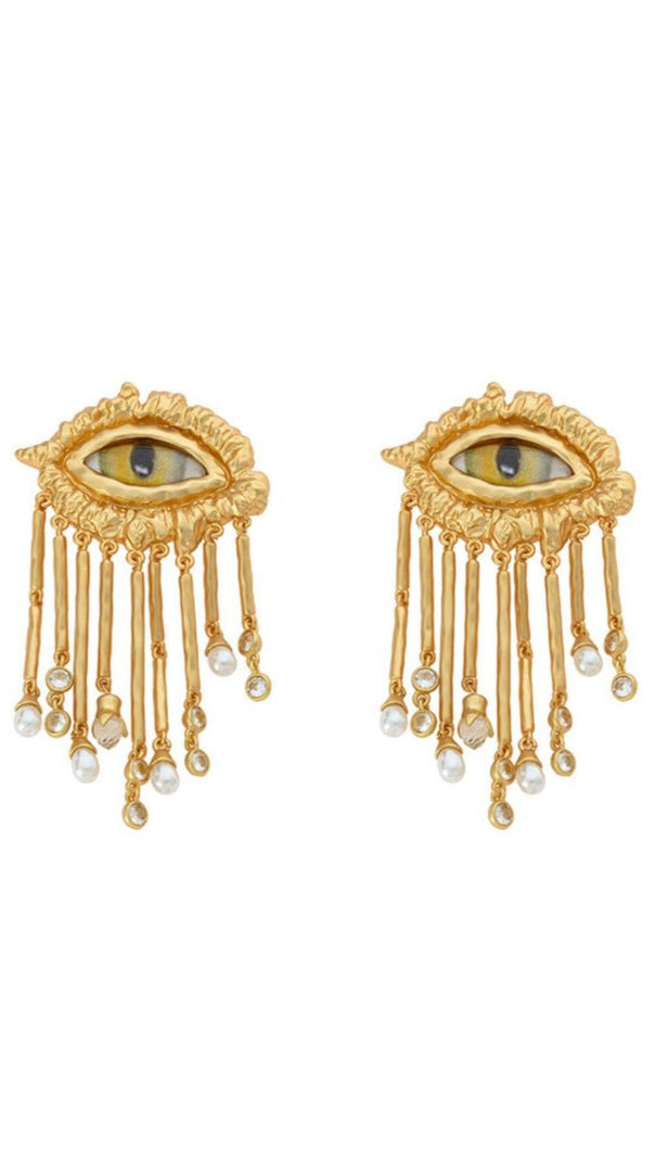 AIIZIE PEARL EMBELLISHED EYE EARRINGS - product image