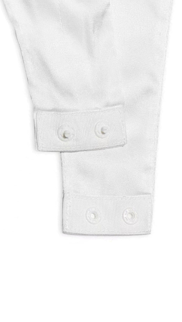 Elfenbeinfarbener Satin-Bodysuit mit Wickelausschnitt