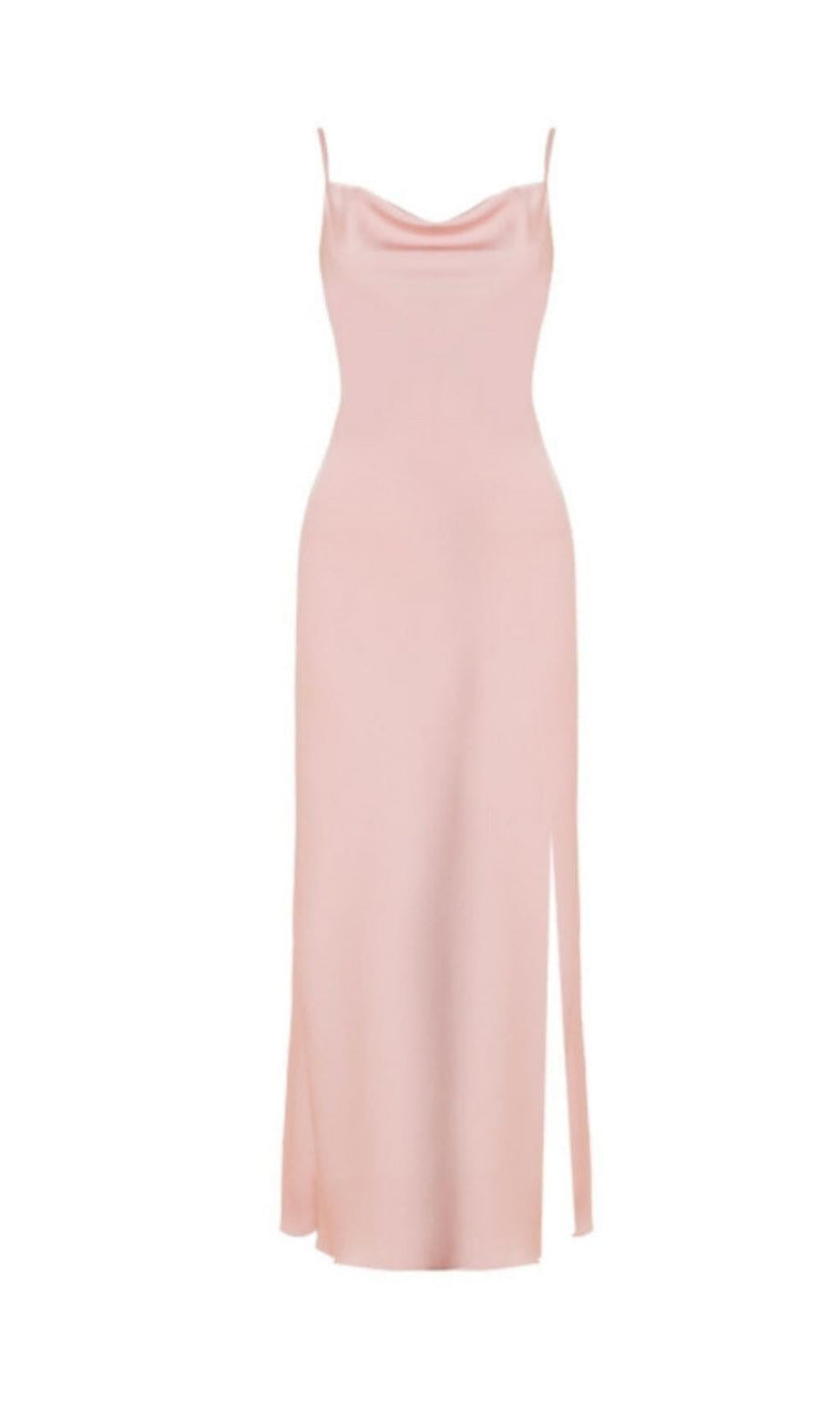 MIDIKLEID MIT BANDAGE-TRÄGERN IN PINK