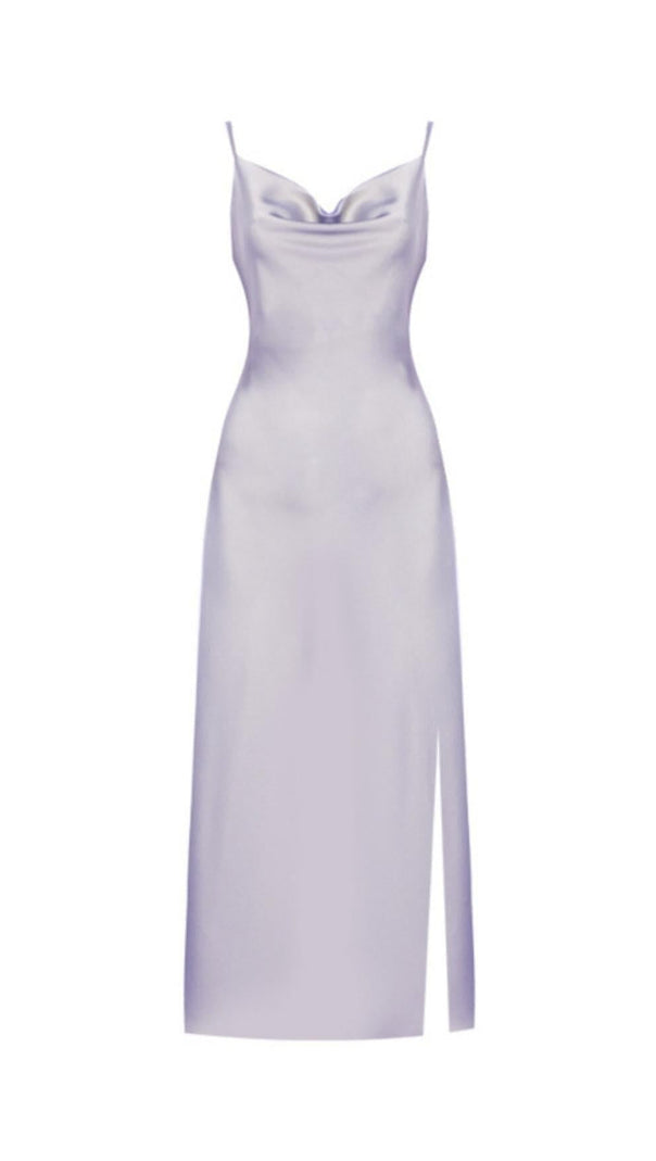 ABITO MIDI CON BENDAGGI E SPALLINE VIOLA
