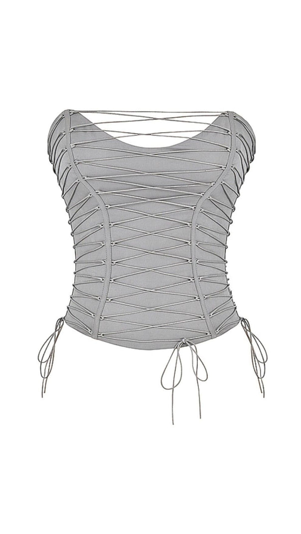 AIIZIE SMOKE LACE UP CORSET - product image