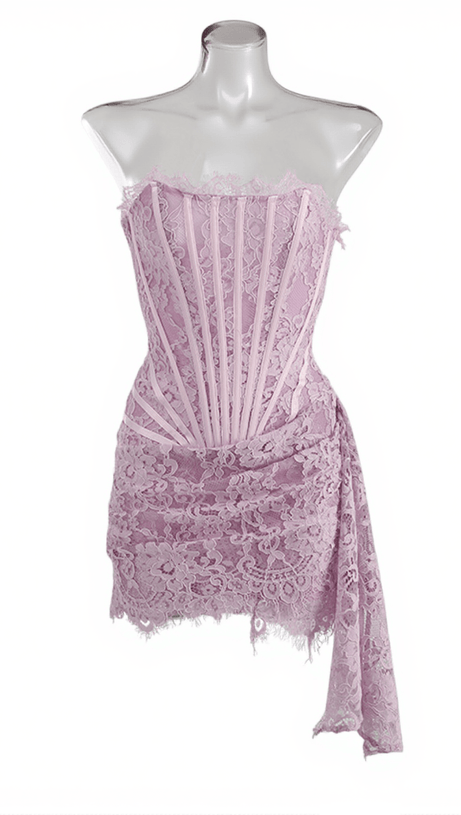 ABITO IN PIZZO PATCHWORK SENZA SPALLINE YOLITA LILLA