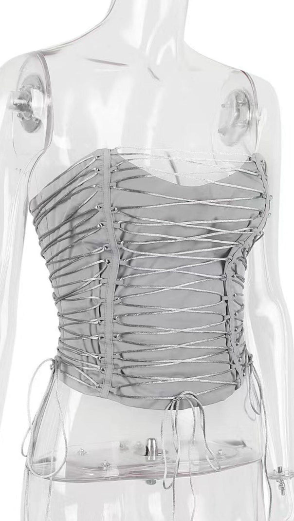 AIIZIE SMOKE LACE UP CORSET - product image