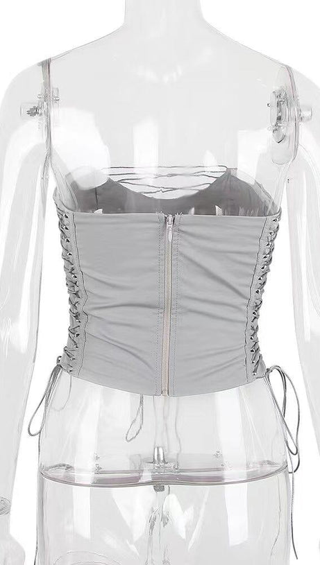 SMOKE LACE UP CORSET