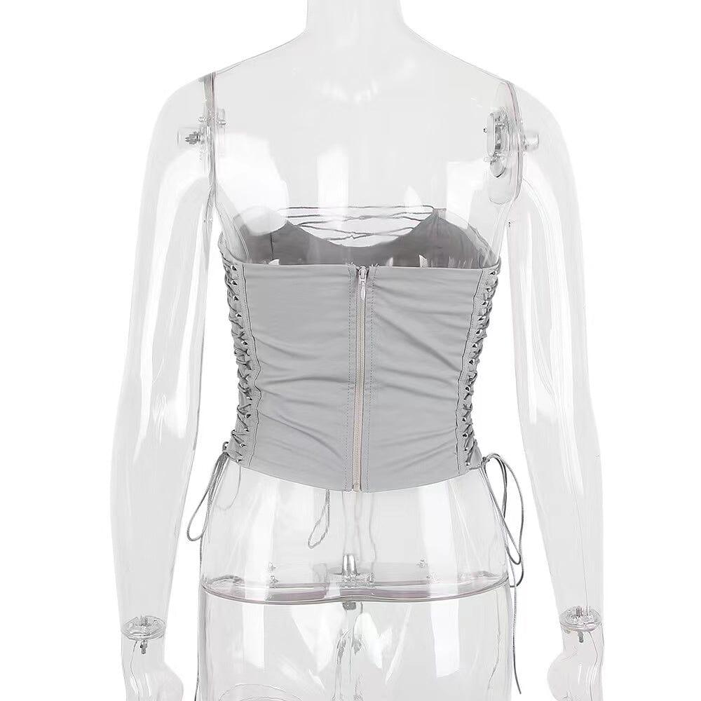 AIIZIE SMOKE LACE UP CORSET - product image
