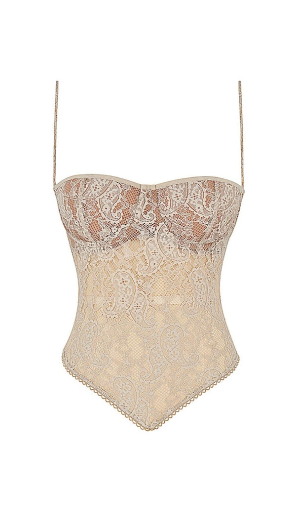 AIIZIE CREAM PAISLEY LACE TOP - product image