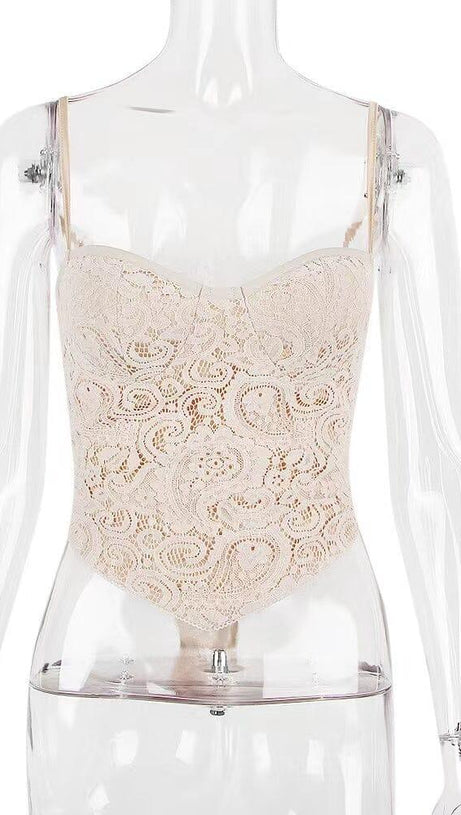 CREAM PAISLEY LACE TOP