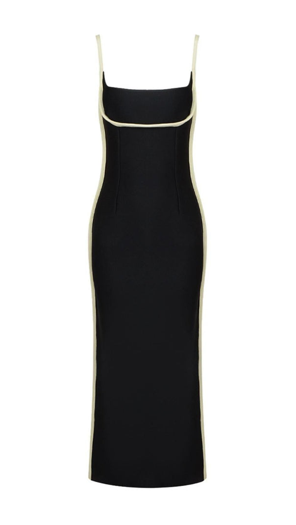 AIIZIE BANDAGE BACKLESS MIDI DRESS IN BLACK - product image