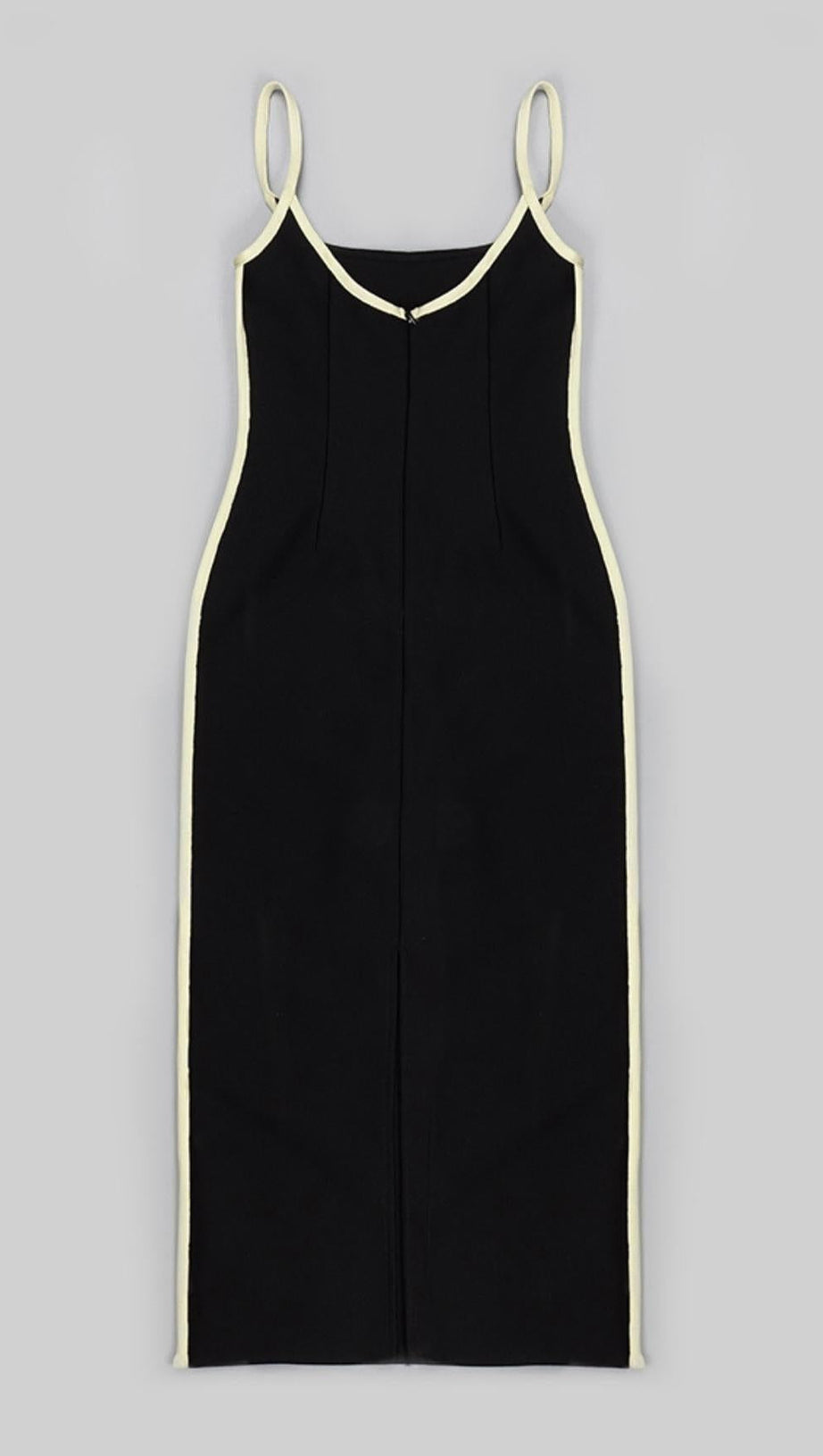 BANDAGE BACKLESS MIDI DRESS IN BLACK