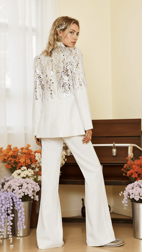 CATO SEQUIN EMBELLISHED BLAZER SET