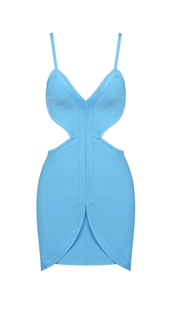 AIIZIE BANDAGE BACKLESS MINI DRESS IN BLUE - product image