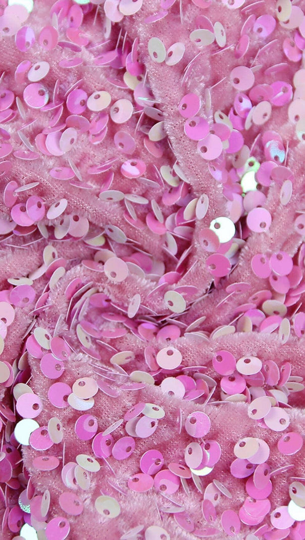 AIIZIE SEQUIN STRAPLESS MIDI DRESS IN PINK - product image