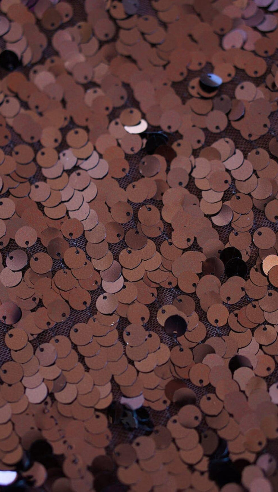 SEQUIN PATCHWORK PLUSH CUFF DRESS IN BROWN