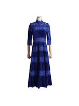 Altair Hollow Patchwork Velvet Dress