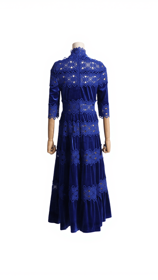 AIIZIE ALTAIR HOLLOW PATCHWORK VELVET DRESS - product image