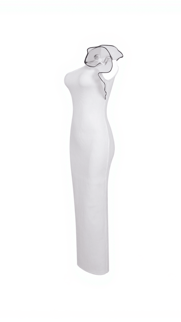 AIIZIE HUCK ONE SHOULDER FLOWER BANDAGE DRESS - product image