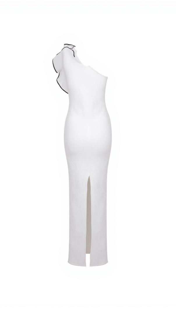 AIIZIE HUCK ONE SHOULDER FLOWER BANDAGE DRESS - product image