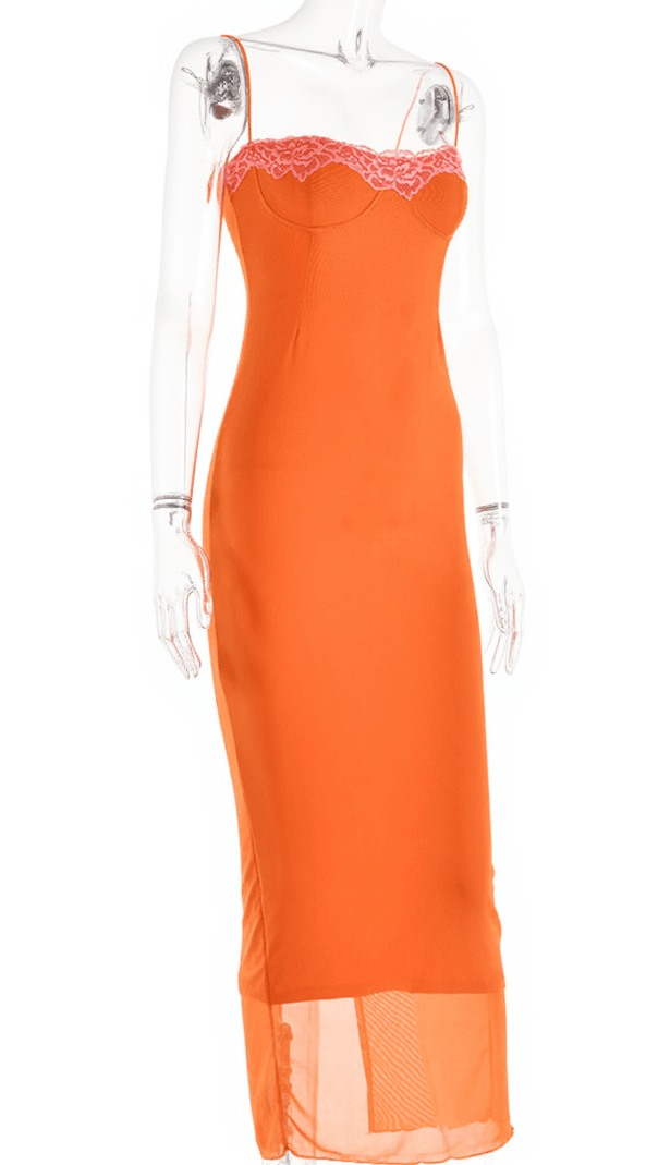 AIIZIE MERLIN SPAGHETTI LACE MAXI DRESS - product image