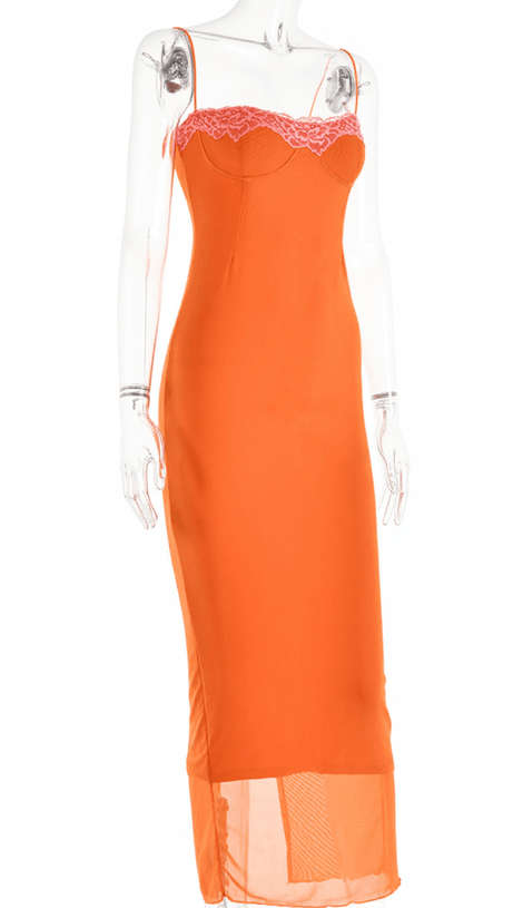 Merlin Spaghetti-Maxikleid aus Spitze