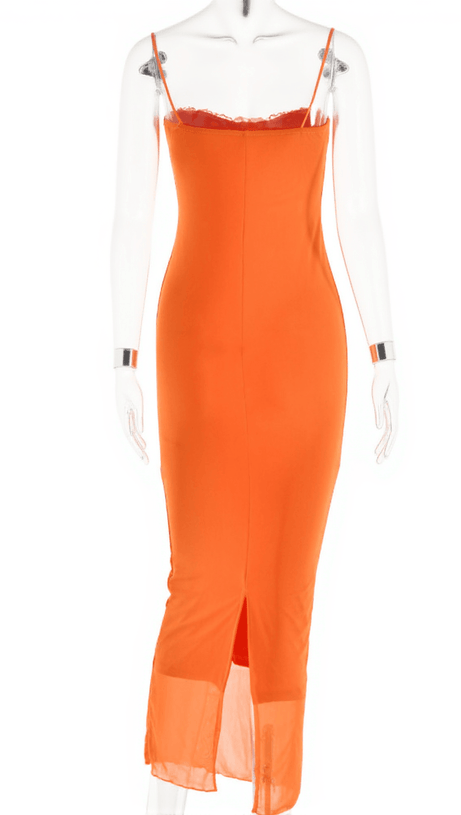 Merlin Spaghetti-Maxikleid aus Spitze