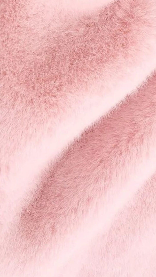 AIIZIE PLUSH SHAWL WARM AND SKINNY MINI DRESS IN PINK - product image