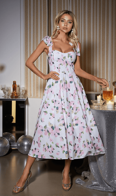 Kizzy Floral Spaghetti Midi Dress