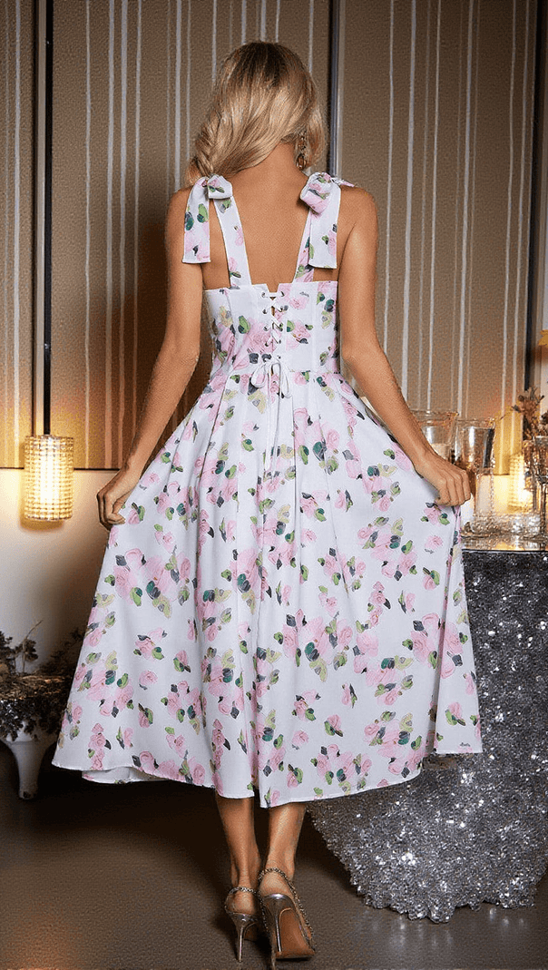 AIIZIE KIZZY FLORAL SPAGHETTI MIDI DRESS - product image