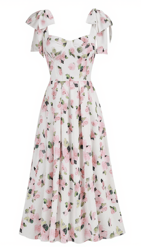 ABITO MIDI CON SPAGHETTI FLOREALI KIZZY