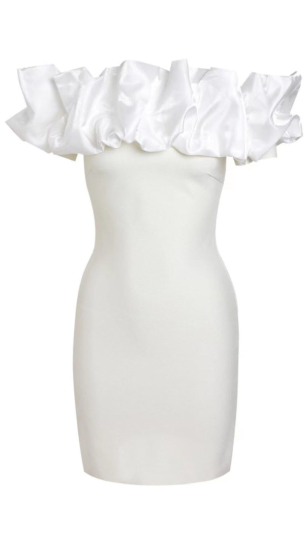 AIIZIE BANDAGE SOFT PLEATED MINI DRESS IN WHITE - product image