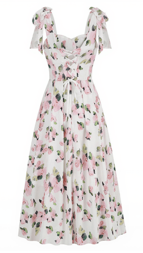 ABITO MIDI CON SPAGHETTI FLOREALI KIZZY