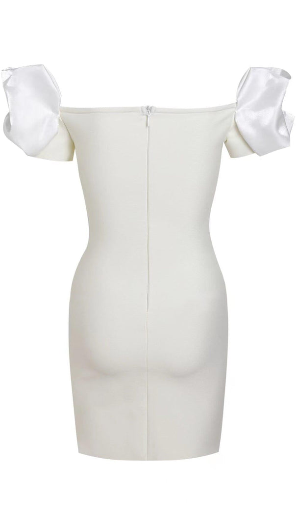 AIIZIE BANDAGE SOFT PLEATED MINI DRESS IN WHITE - product image
