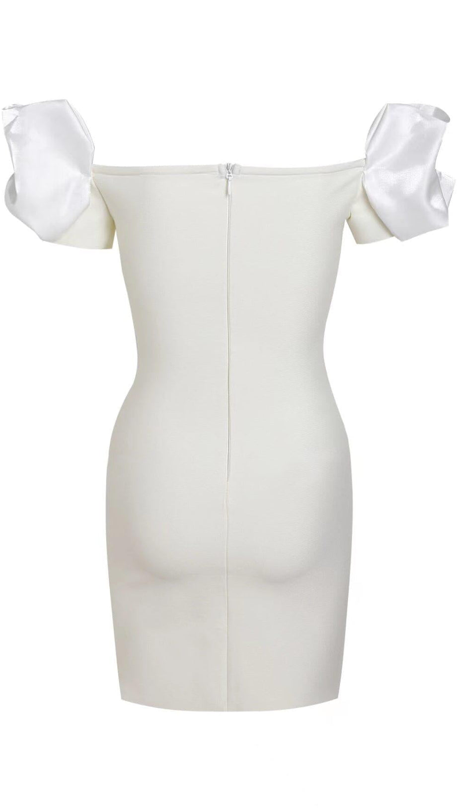 BANDAGE SOFT PLEATED MINI DRESS IN WHITE