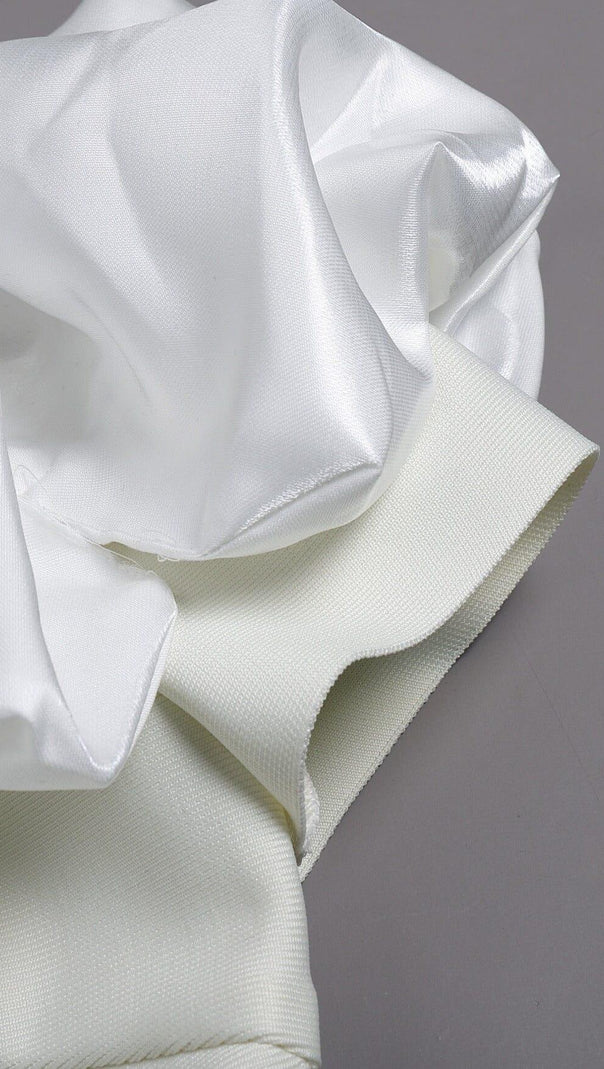 AIIZIE BANDAGE SOFT PLEATED MINI DRESS IN WHITE - product image