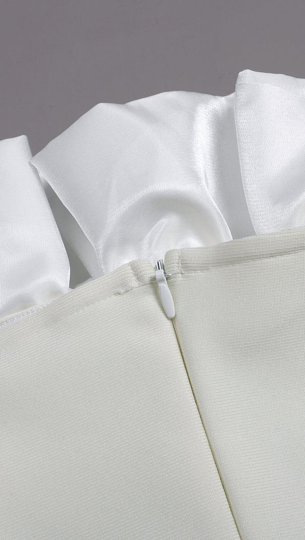 AIIZIE BANDAGE SOFT PLEATED MINI DRESS IN WHITE - product image