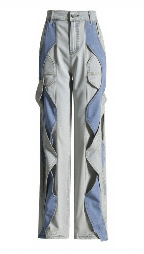 Mehetabel – Hellblaue Jeanshose mit Cut-outs