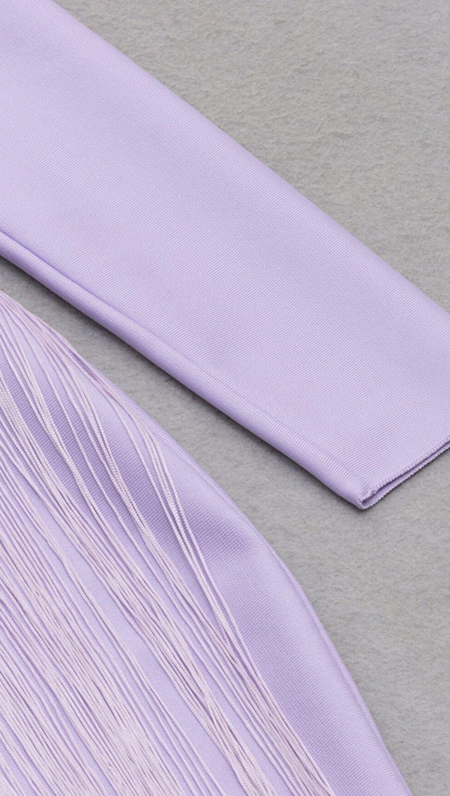 HOLLOWED-OUT SHOULDER FRINGED DRESS IN PURPLE