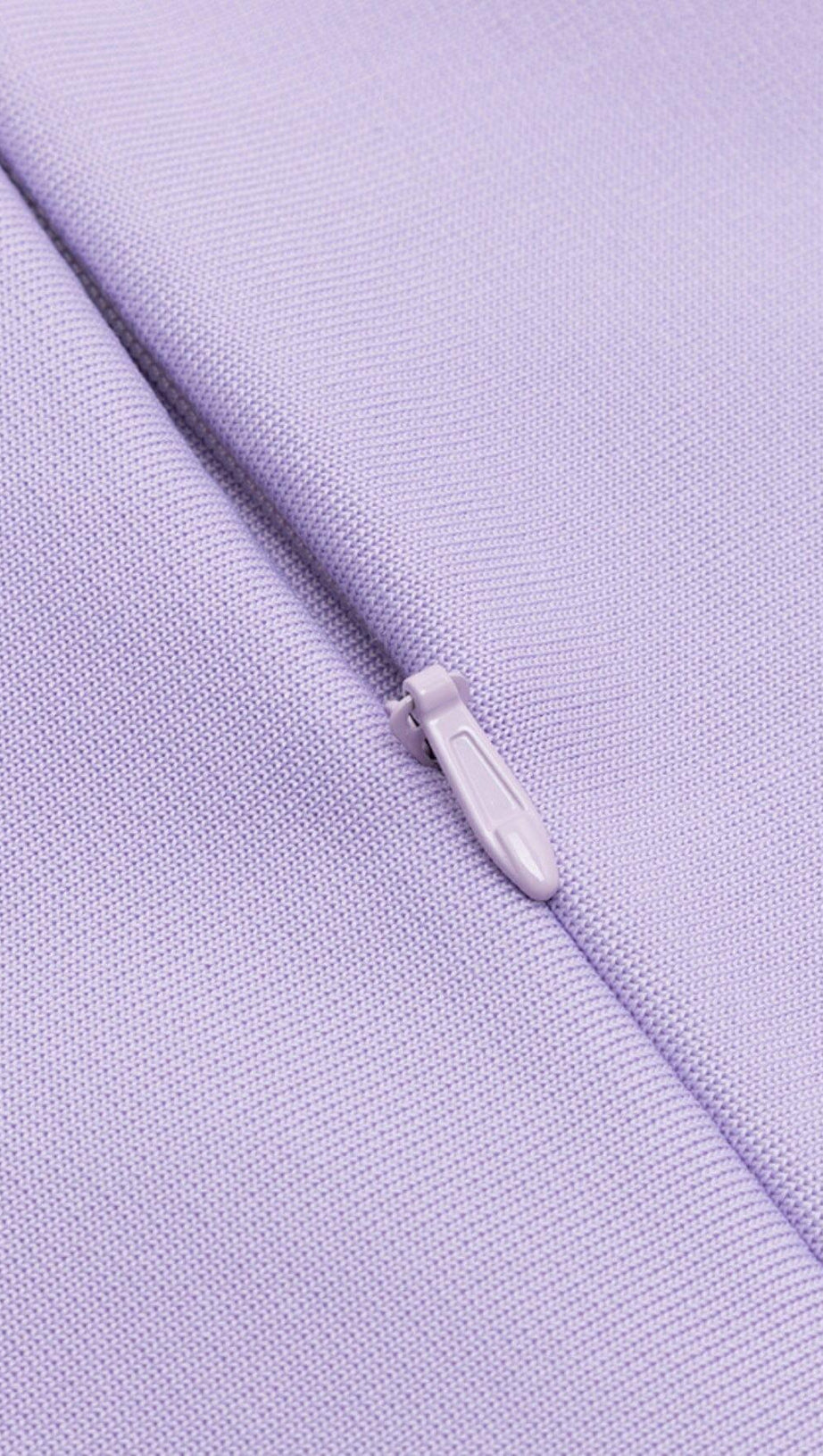 HOLLOWED-OUT SHOULDER FRINGED DRESS IN PURPLE