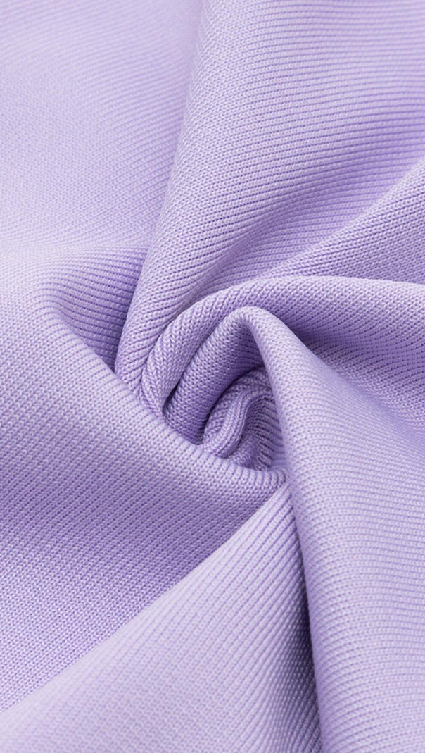 ABITO CON FRANGE E SPALLE SCAVATE VIOLA