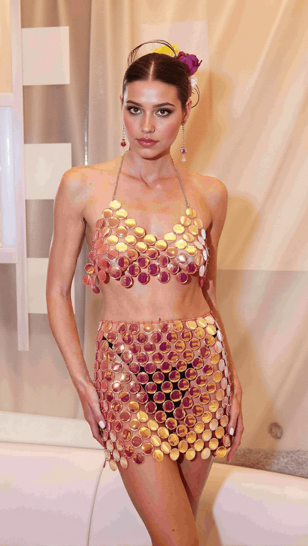 AIIZIE SULLIVAN HALTERNECK CHAINMAIL SKIRT SET - product image