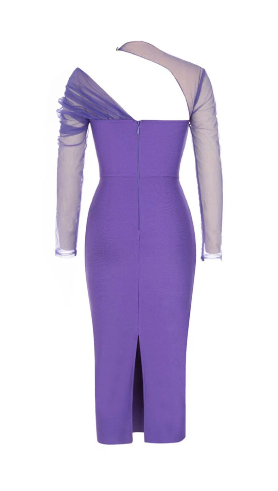 GAUZE IRREGULAR FISH BONE FANNY BELT HIP DRESS IN PURPLE