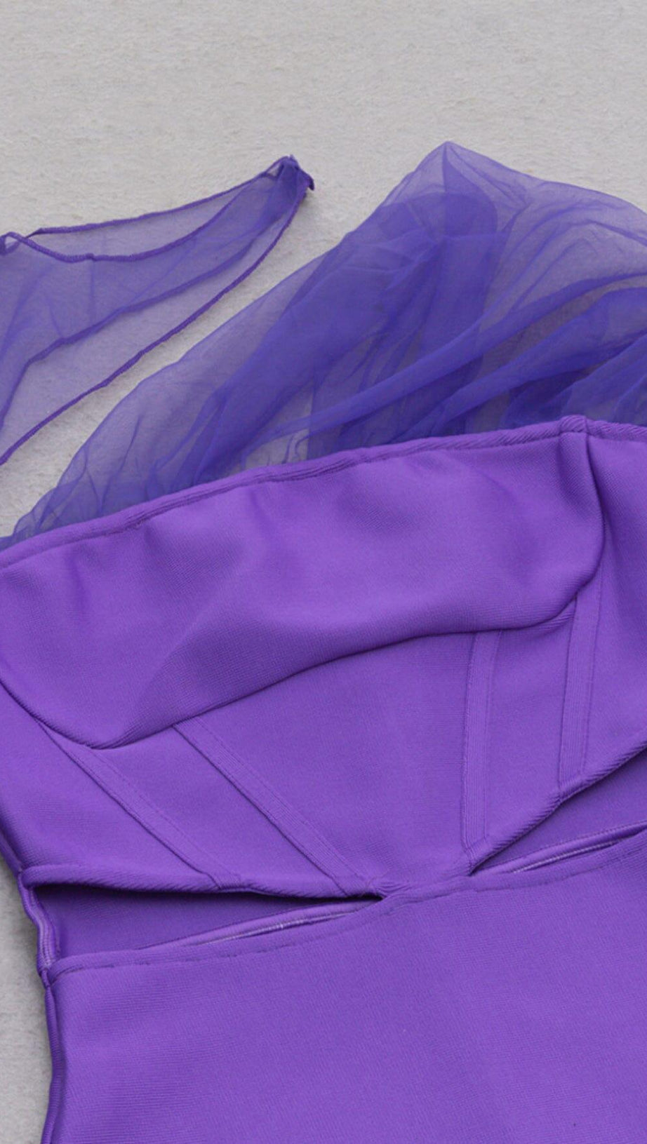 GAUZE IRREGULAR FISH BONE FANNY BELT HIP DRESS IN PURPLE