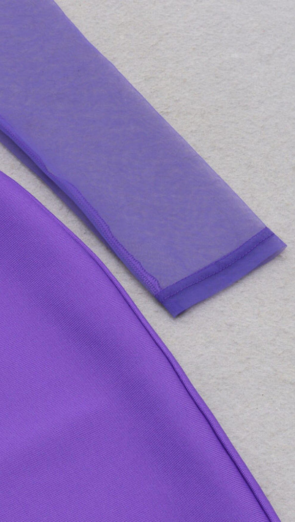 AIIZIE GAUZE IRREGULAR FISH BONE FANNY BELT HIP DRESS IN PURPLE - product image