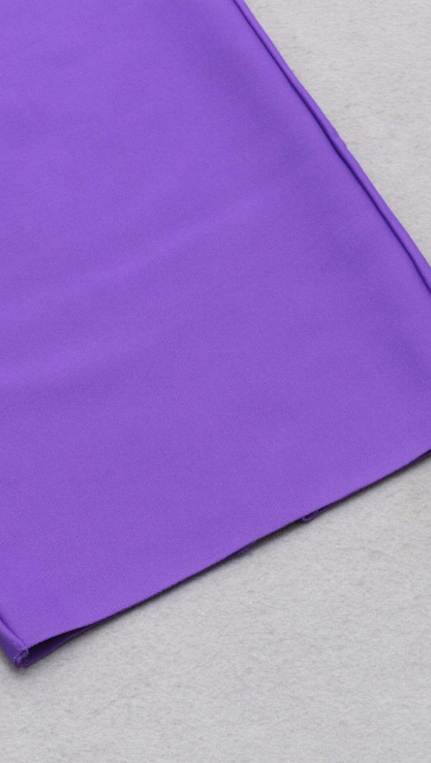 AIIZIE GAUZE IRREGULAR FISH BONE FANNY BELT HIP DRESS IN PURPLE - product image