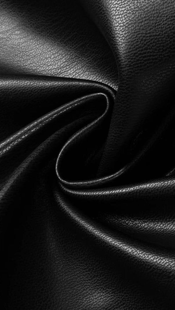 AIIZIE TWO-PIECE MATTE LEATHER TOP WITH BELT DRESS IN BLACK - product image
