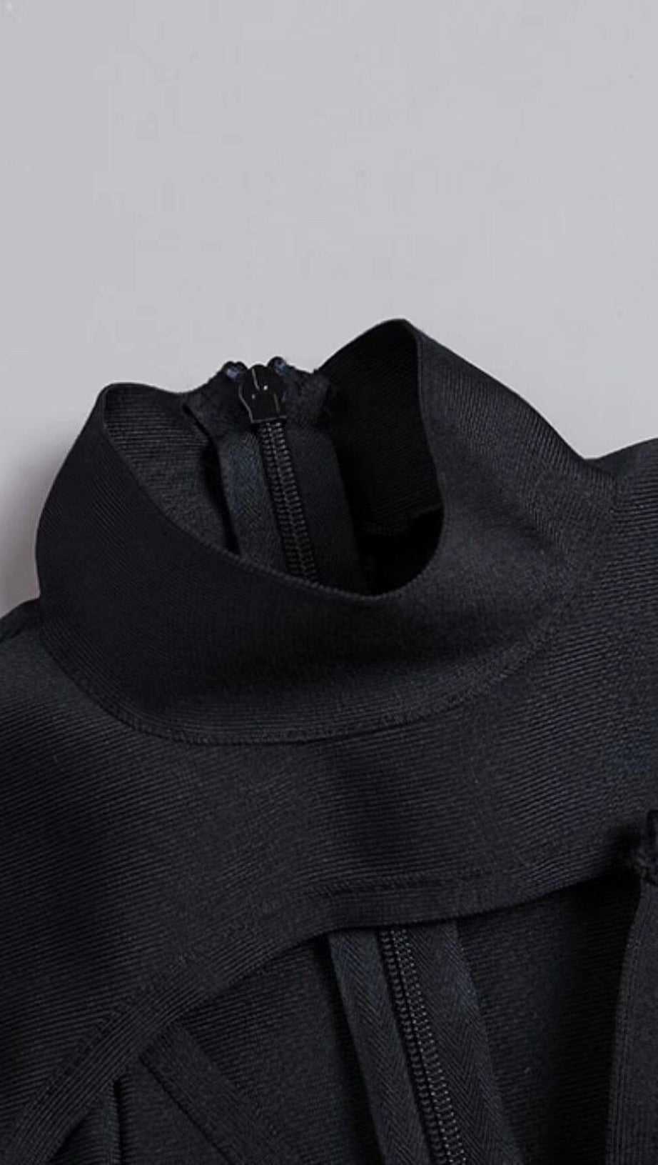 IRREGULAR LACE-UP SLIT DRESS IN BLACK